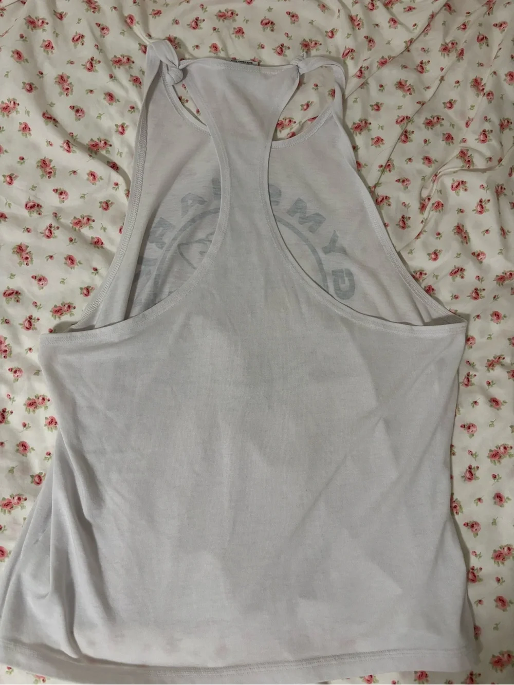 Gymshark White Racerback Tank with Black Lifting Club Logo